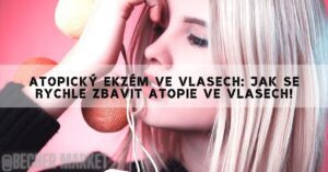 a person holding hair back, highlighting scalp irritation or dryness related to skin conditions like atopický ekzém ve vlasech.