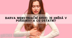 a concerned woman holding her stomach, illustrating potential issues related to menstruační krve changes.