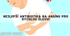 a person holding their chest with a thermometer in mouth, illustrating symptoms of angína, overlaid with text about antibiotics for quick relief.