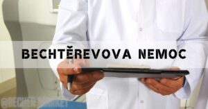 a medical professional holding a clipboard with a pen, likely in a clinical setting discussing Bechtěrevova nemoc.