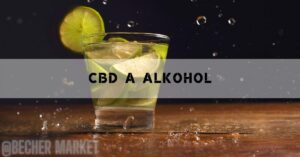 a refreshing glass of lemon-infused CBD drink with ice, splashing droplets on a dark wooden surface