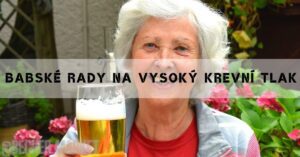 an elderly woman holding a glass of beer outdoors, surrounded by flowers, suggesting lifestyle discussions about managing blood pressure naturally