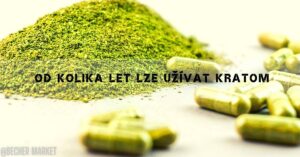 powdered and capsule forms of mitragyna speciosa (kratom) with text asking about minimum age for use