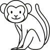 opice kreslena tuzkou