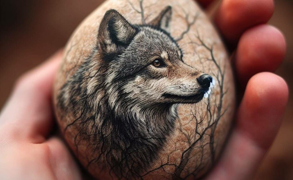 vlk na kameni