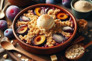 Švestkový crumble s ovesnými vločkami: Zdravý, rychlý a lahodný recept